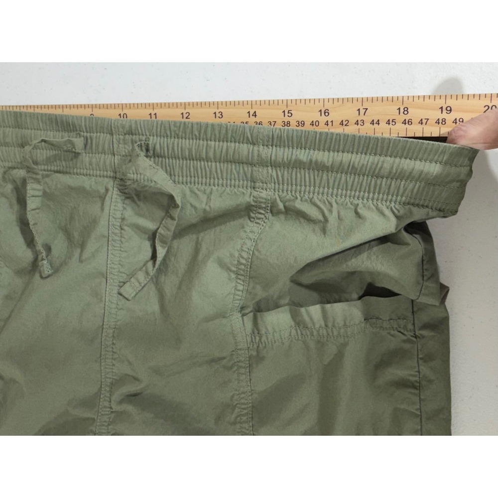 Aerie Cargo Pants Small Olive Green Parachute Wide Leg Cotton Pullon Drawstring - Picture 7 of 11